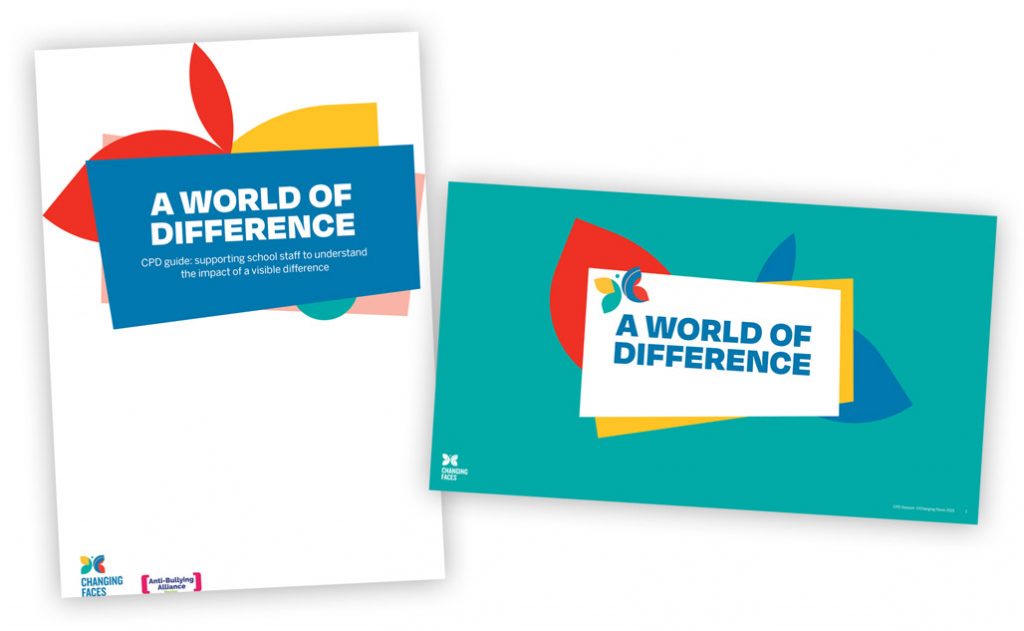 A collage of covers of our A World of Difference CPD resources for teachers