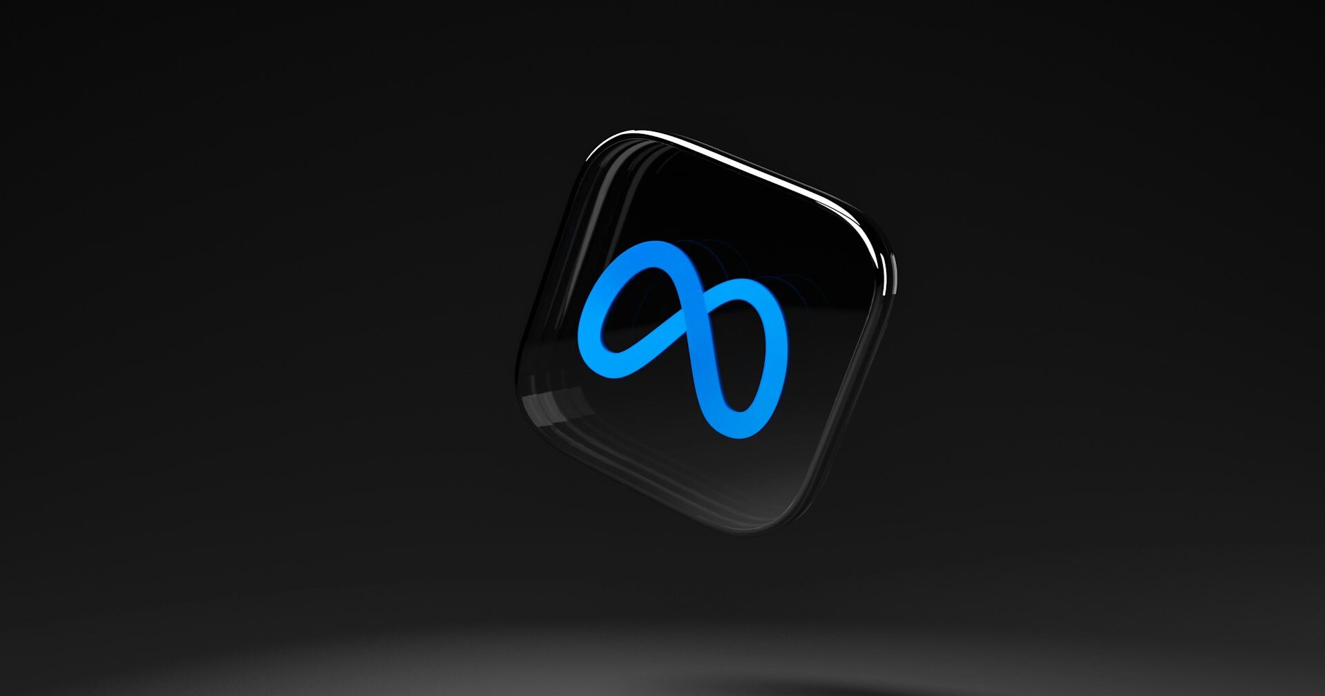 Meta logo on a black background