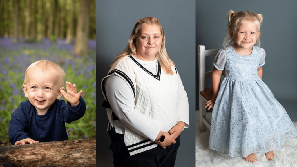 Three photos from the Changing Smiles project. Each picture shows a different person with a cleft lip.