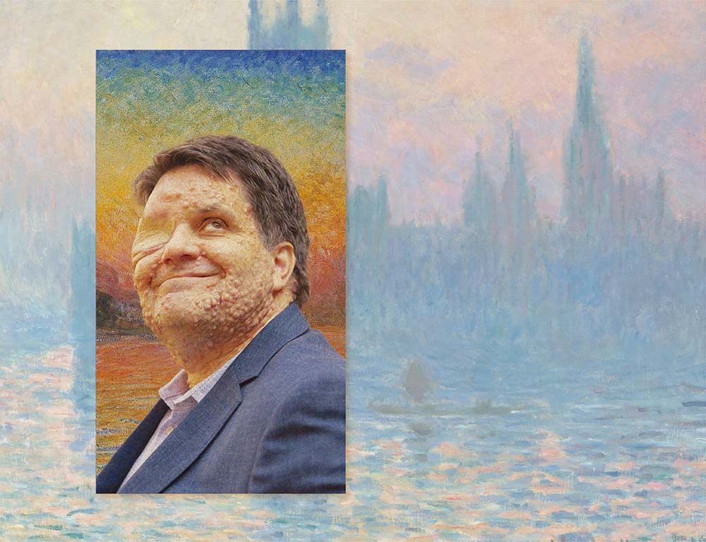 A portrait of Oliver for Face Equality Week in the style of Claude Monet