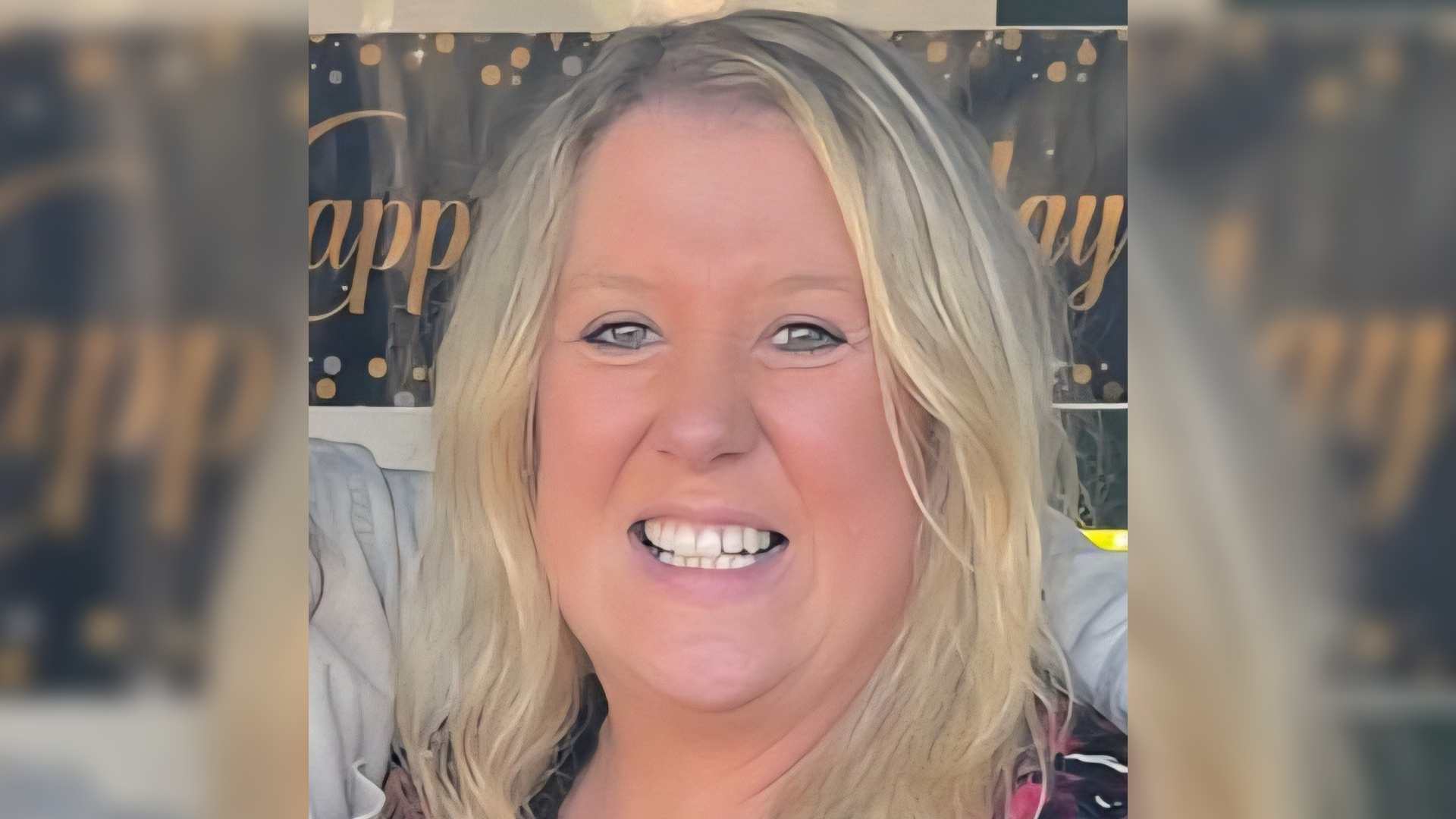 Jen is a white woman with blonde hair. She smiles brightly at the camera. Jen has telangiectasias on her legs.