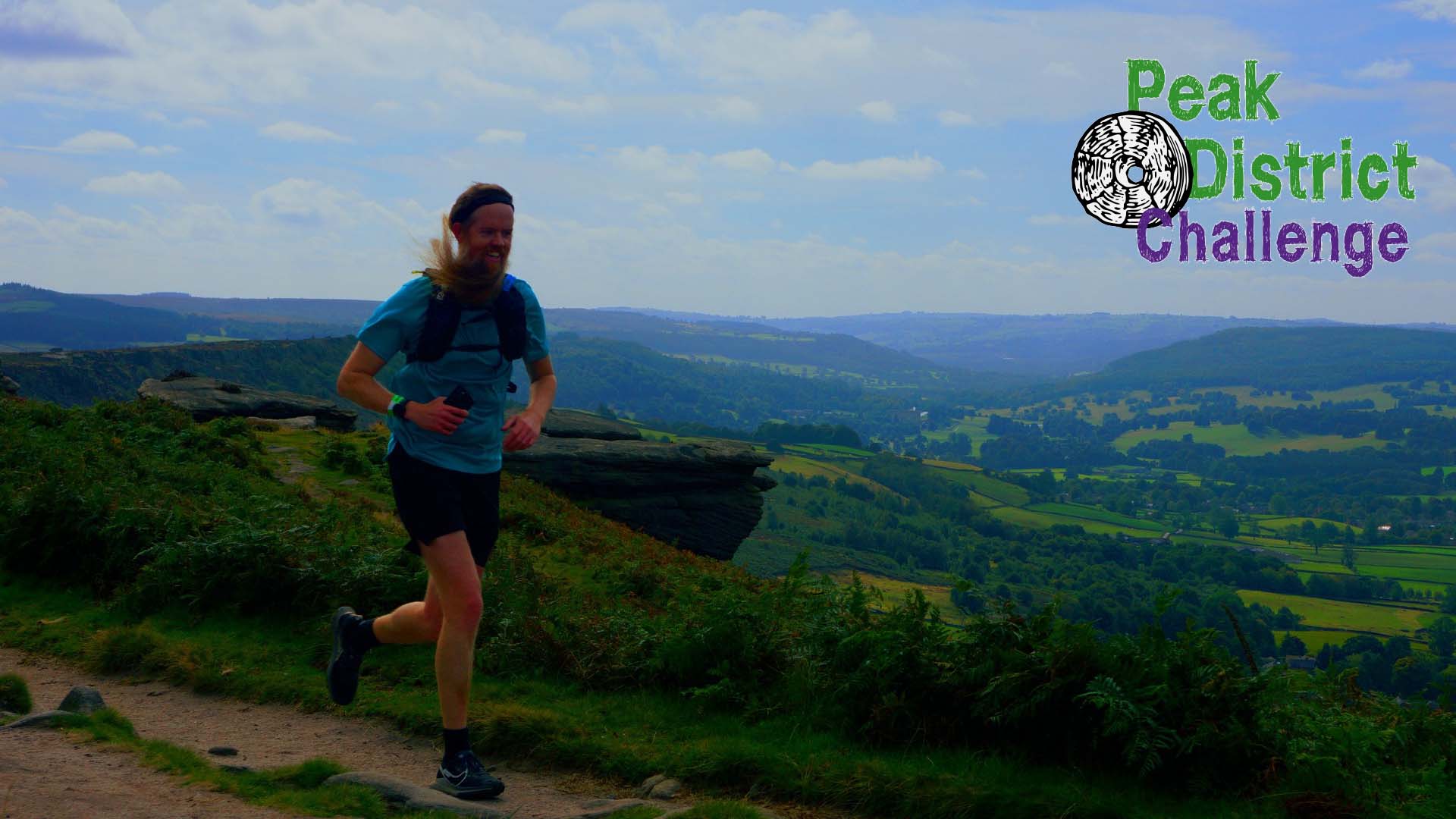 Man running the peak district challenge for changing faces